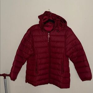 Red Puffer Jacket with Hood